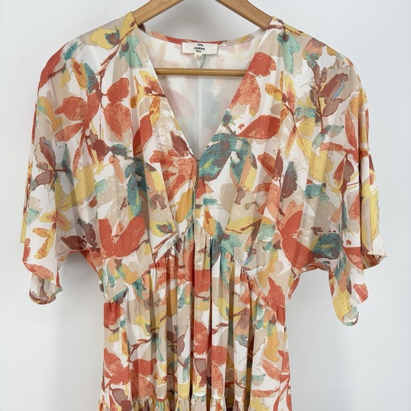 Entro Floral Midi Long Line Dress Size Small Tierred Forest Fairy Cottagecore - Picture 2 of 10